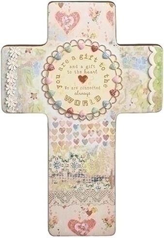 Roman 12554 Wall Cross by Kelly Rae Roberts, 7.75-inch Height, Resin and Stone Mix in Saudi Arabia