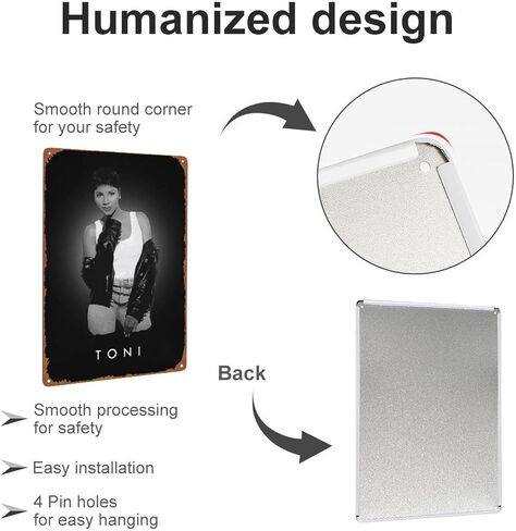 Pop Queens Toni Braxton Metal Tin Sign Poster Vintage Art Wall Decor 12 x 8 inch in Kuwait