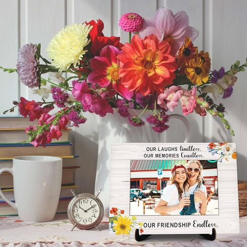 Best Friends Pictures Frame, Friendship Endless Photo Frame with Stand, Friendship Gifts For Women Friends BFF, Farmhouse Home Living Room Bedroom Office Decoration -a43 in Kuwait