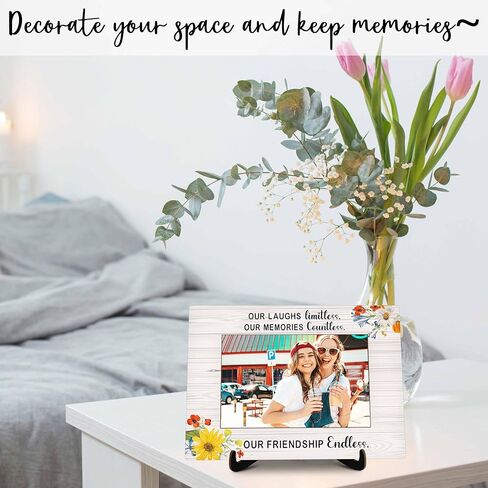 Best Friends Pictures Frame, Friendship Endless Photo Frame with Stand, Friendship Gifts For Women Friends BFF, Farmhouse Home Living Room Bedroom Office Decoration -a43 in Kuwait
