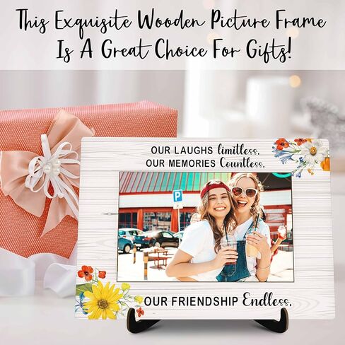 Best Friends Pictures Frame, Friendship Endless Photo Frame with Stand, Friendship Gifts For Women Friends BFF, Farmhouse Home Living Room Bedroom Office Decoration -a43 in Kuwait