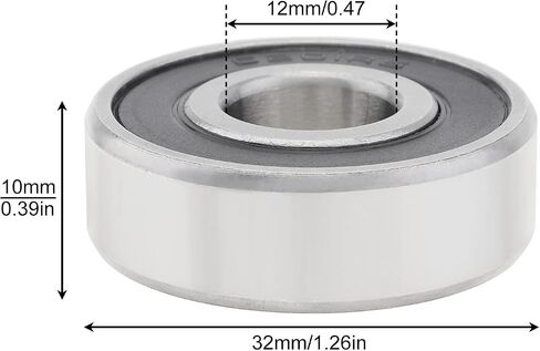 CLAHJQX 4 Pcs 6201-2RS Bearing, 12mm x 32mm x 10mm Double Rubber Seal Deep Groove Ball Bearing, Chrome Steel Ball Bearing with High Dust Prevention in Saudi Arabia