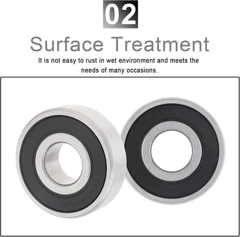 CLAHJQX 4 Pcs 6201-2RS Bearing, 12mm x 32mm x 10mm Double Rubber Seal Deep Groove Ball Bearing, Chrome Steel Ball Bearing with High Dust Prevention in Saudi Arabia
