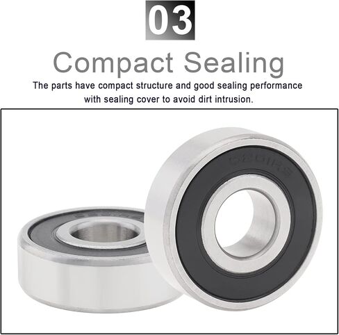 CLAHJQX 4 Pcs 6201-2RS Bearing, 12mm x 32mm x 10mm Double Rubber Seal Deep Groove Ball Bearing, Chrome Steel Ball Bearing with High Dust Prevention in Saudi Arabia