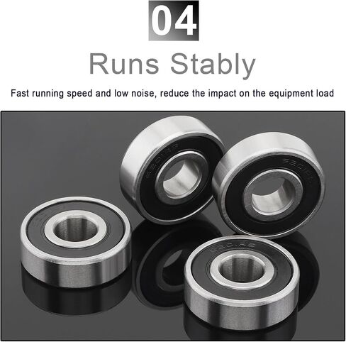 CLAHJQX 4 Pcs 6201-2RS Bearing, 12mm x 32mm x 10mm Double Rubber Seal Deep Groove Ball Bearing, Chrome Steel Ball Bearing with High Dust Prevention in Saudi Arabia