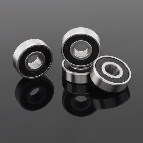 CLAHJQX 4 Pcs 6201-2RS Bearing, 12mm x 32mm x 10mm Double Rubber Seal Deep Groove Ball Bearing, Chrome Steel Ball Bearing with High Dust Prevention in Saudi Arabia
