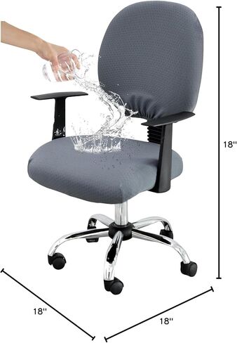 KRFOONN Stretch Computer Office Chair Covers Water Resistant Computer Chair Cover 2 Piece Universal Desk Rotating Chair Slipcovers Protector Removable Chair Seat Cover + Backrest Cover, 03 in Kuwait