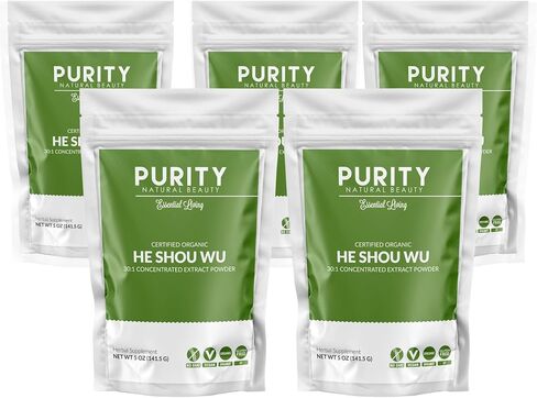 Certified Organic He Shou Wu - Large 5oz Bag of 30:1 Concentrated-Fo-ti - Organic Foti Extract- Fo ti He Shou Wu Organic (Pack of 3-15 Ounces) in Saudi Arabia