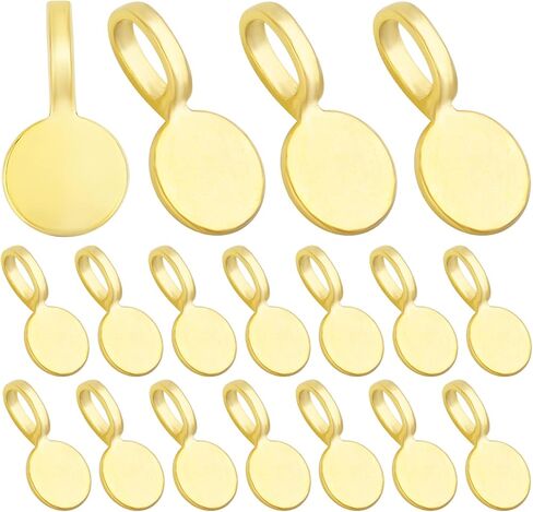 Aylifu 100 Pieces Tibetan Style Glue-on Flat Pad Bails Pendants Charms Earring Bails Accessories for DIY Necklace Crafts Jewelry Making, Bronze, 18 mm x 9 mm in Saudi Arabia