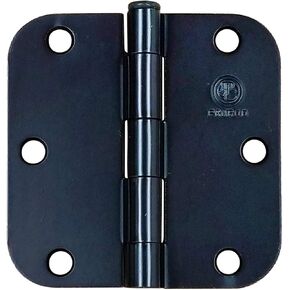 Black Door Hinges 3.5 Inch with 5/8 Inch Radius Penrod Interior, 2 Pack