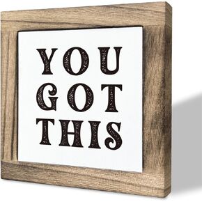 Inspirational Sign, Box Wood Plaques Desk Décor, Rustic Decor Sign, Farmhouse Home Décor Table Art, Decorative Wooden Table Sign, Office Desk Decor, Affirmation Gift, Support Gifts, You Got This