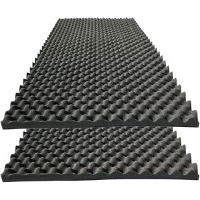 4 PCS Acoustic Panels,48''X24''X2'' Egg Crate Foam Soundproof Foam Wall Panels,High Density Fireproof Noise Cancelling Foam Studio Foam Panel,Noise (Black)