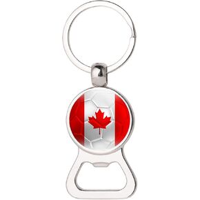 Canada Flag KeyChain,Canada Flag Beer Bottle Opener KeyChain for Dad Papa Husband Birthday Anniversary Father's Day Gifts(Canada)