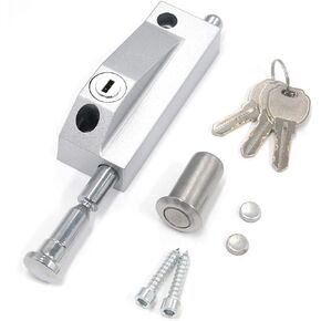 MY MIRONEY Black Sliding Door Lock for Window Glass Patio Doors Auxiliary Security Lock(Uses Yale Lock Keyway)