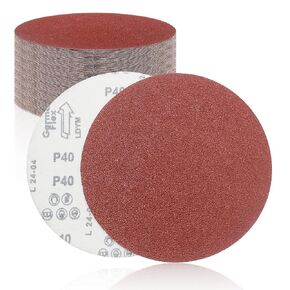 Senmai Tools 30 Pack 12-Inch Sanding Discs, 303mm Round NO-Hole Hook and Loop Sandpaper for Floor Orbital Sander 6 x 40 60 80 120 180 grit Sanding Grinder Polishing Accessories