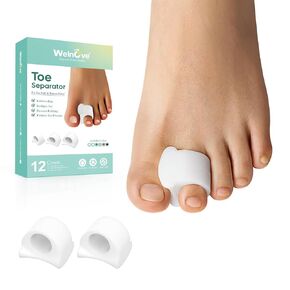 Welnove Toe Separator for Overlapping Toes - Toe Spacers for Bunions - Toe Corrector for Hammer Toes, Realign Crooked Toes - Preventing Rubbing Relieve Pressure - Medium Size