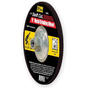 IVY Classic 40258 Swift Cut 9-Inch x 1/4-Inch x 5/8-Inch - 11 Threaded Arbor, Metal Depressed Center Wheel with Hub for Grinders, 1-Piece