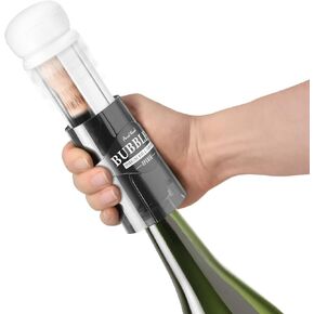 Final Touch Bubbles Sparkling Wine & Champagne Opener - Effortless Cork Popping with Telescopic Top - Safe and Easy to Use - Includes Food Pairing Guide (FTA7028)