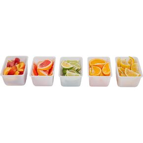 Restaurantware-CADDY INSERTS ONLY: Bar Lux 1.2 Pint Inserts For Condiment Dispensers, 5 Replacement Inserts For Garnish Caddies - Condiment Caddy Sold Separately, Sturdy, White Plastic Tray Inserts