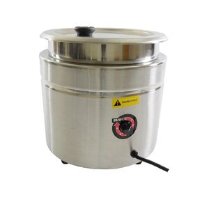 Thunder Group SEJ38000C Soup Warmer, 10-1/2 Quart, 13-1/4" x 12-5/8" x 13"H, Round, Adjustable Temp Control, Stainless Steel, 120v/60/1-ph, 6.7 amp, 800 watt, cETLus