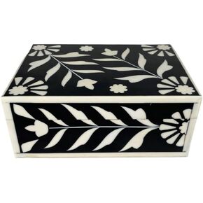 collectiblesBuy Vintage Look Handmade Decorative Bone Inlay Storage Box Rectangular Floral Design Jewelry Organizer Home & Dressing Decor