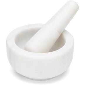 Fox Run Mortar and Pestle, Marble, White , 4.75"