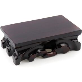 قاعدة عرض خشبية مقاس 5.39 بوصة × 3.15 بوصة مستطيلة من خشب الورد مزهرية عرض حامل قاعدة على الطراز الشرقي لتزيين المنزل لأباريق الشاي ومصابيح الطاولة والمزهرية in Kuwait