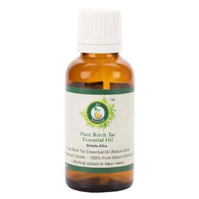 Birch Tar Essential Oil | Betula Alba | Birch Tar Oil | for Hair | Undiluted | 100% Pure Natural | Steam Distilled | Therapeutic Grade | 5ml | 0.169oz by R V Essential