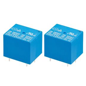 2Pcs PCB Power Relay SRD-12VDC-SL-C, DC 12V Coil, 10A 250VAC, SPDT, 5 Pin, for Household Appliance Boards (2)