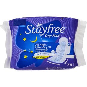 Stayfree Dry-Max All Night Ultra-Thin with Wings - X-Large (7 Pads)