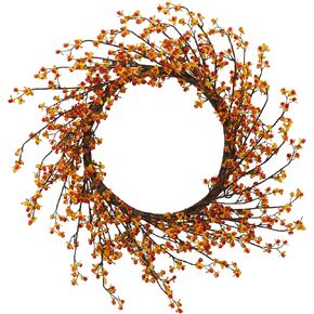 Nearly Natural 4597 24" Sweet Bitter Wreath Orange