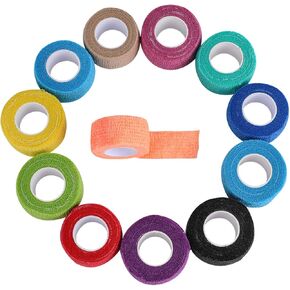 Self Adhesive Bandage Wrap, 2" * 5 Yards Cohesive Elastic Bandage Wrap, Vet Wrap, Wrist Wrap, Self Sticking Bandages Wrap for First Aid Sports Tattoo (6 Count Colorful (Pack of 1), 2 inch * 5 Yards)