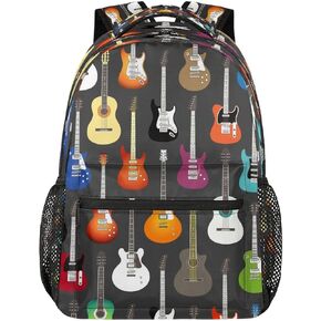 Music Musical Instruments Guitar Backpack Travel Shoulder Bag Bookbag Daypack for Girls Boys Men Women