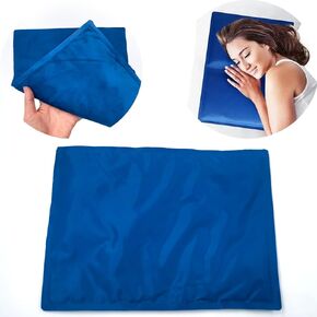 Reusable Gel Ice Pack for Sleeping, Cold Pillow Pad, Head Cooling Ice Pad, Chill Pillow, Relieve headaches, Migraines, Fevers, Hot Flashes, Night Sweats, Perfect for Children, Adult, Pets (Navy Blue)