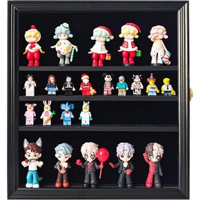 Displaycabinet,buildingblocktoywoodenshadowbox,minifigureminiature Display Box,Collectible Display Box,Wall Mounted Figure Display Curio Cabinet with UV Protection and Fade Resistance 92% Clear,