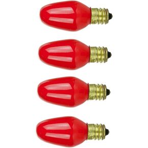 Red Mini C7 Incandescent Night Light Bulb - 4 CT