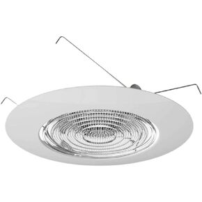 Four-Bros Lighting FLP 6" Inch Fresnel Glass Lens with White Plastic Trim-60 Watt Max. -for Wet Locations-Shower Can Light Trim-Ul Listed