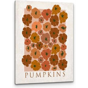 PHAMTE Fall Wall Art, Fall Canvas Wall Art, Rustic Autumn Pumpkin Harvest Fall Thanksgiving Print Framed Canvas Painting Artwork For Home Kitchen Bedroom Living Room Decor(11x14 Inch)