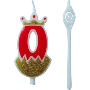 Red 6 Birthday Number Candle, Large Birthday Candles 3D Number Candles for Birthday Cakes with Crown Decor Cake Topper Candle for Wedding Valentine Anniversary Festival Party