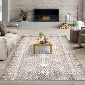 Zacoo Runner Rug 2x6 Throw Rugs with Rubber Backing Washable Rugs Non Slip Carpet Kitchen Rugs Geometric Rug Soft Rug No Shedding Floor Mats Geometric Area Rug for Hallways Entry Rug Grey 2'x6'