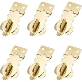 TAODAN 6PCS Solid Brass Padlock Hasp with Screws 27x19mm Mini Decorative Hasp Handbag Buckle Locking Clasp for Vintage Wooden Boxes Heavy Duty Wooden Boxes Jewelry Gift Boxes Tool Boxes