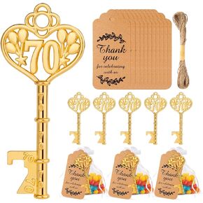 VZCBZC 50Pcs 80th Key Bottle Opener for 80th Birthday Party Favors 50th Wedding Anniversary Souvenirs Gifts for Guests,Party Decorations (80)