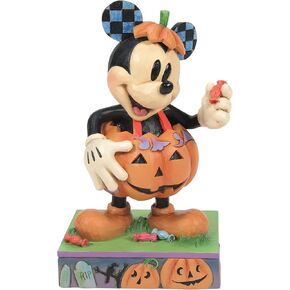 Enesco Disney Traditions Collection by Jim Shore Halloween Mickey Mouse in Pumpkin Costume Figurine- Stone Resin Hand Painted Crafted Collectible Disney Halloween Figurines Home Decor Statue, 6.1 Inch