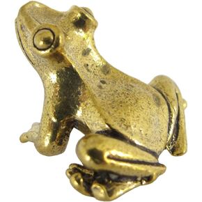 Brass Frog Miniature Figurine - Lucky Business Prosperity Wealth Magic Powerful Luck Money Pocket Charm - from Thailand - 1 Inch