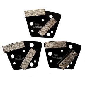 3 Pcs Trapezoid Genenal Sintering Diamond Grinding Disc Block for Concrete Floor Grinding Machine(16#-Medium)