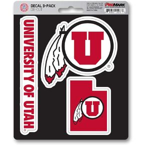 FANMATS NCAA Utah Utes Team Decal, 3-Pack, 61064, Red