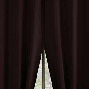 No. 918 Mendoza 2-Pack Magnetic Closure Energy Saving Grommet Curtain Panel Pair, 54" x 84", Chocolate Brown