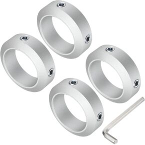 uxcell Set Screw Shaft Collar for 45mm Shaft, 4pcs Clamping Collars 65mm OD, 20mm Thickness, Aluminum Alloy Clamp-On Collar with M10 Set Screws and a Wrench