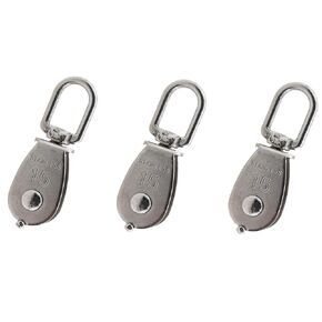3PCS M15 Single Pulley 304 Stainless Steel Pulley Pulley Lifting Saving U Type Wire Rope Fixed Pulley Lifting Pulley Rotating Wire Rope Cable Pulley Roller