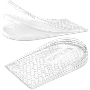 Adjustable Orthopedic Heel Lift, 3 Layers Height Increase Insoles for Leg Length Discrepancies, Heel Inserts for Achilles tendonitis, Heel Spurs and Heel Pain (Large, Transparent)